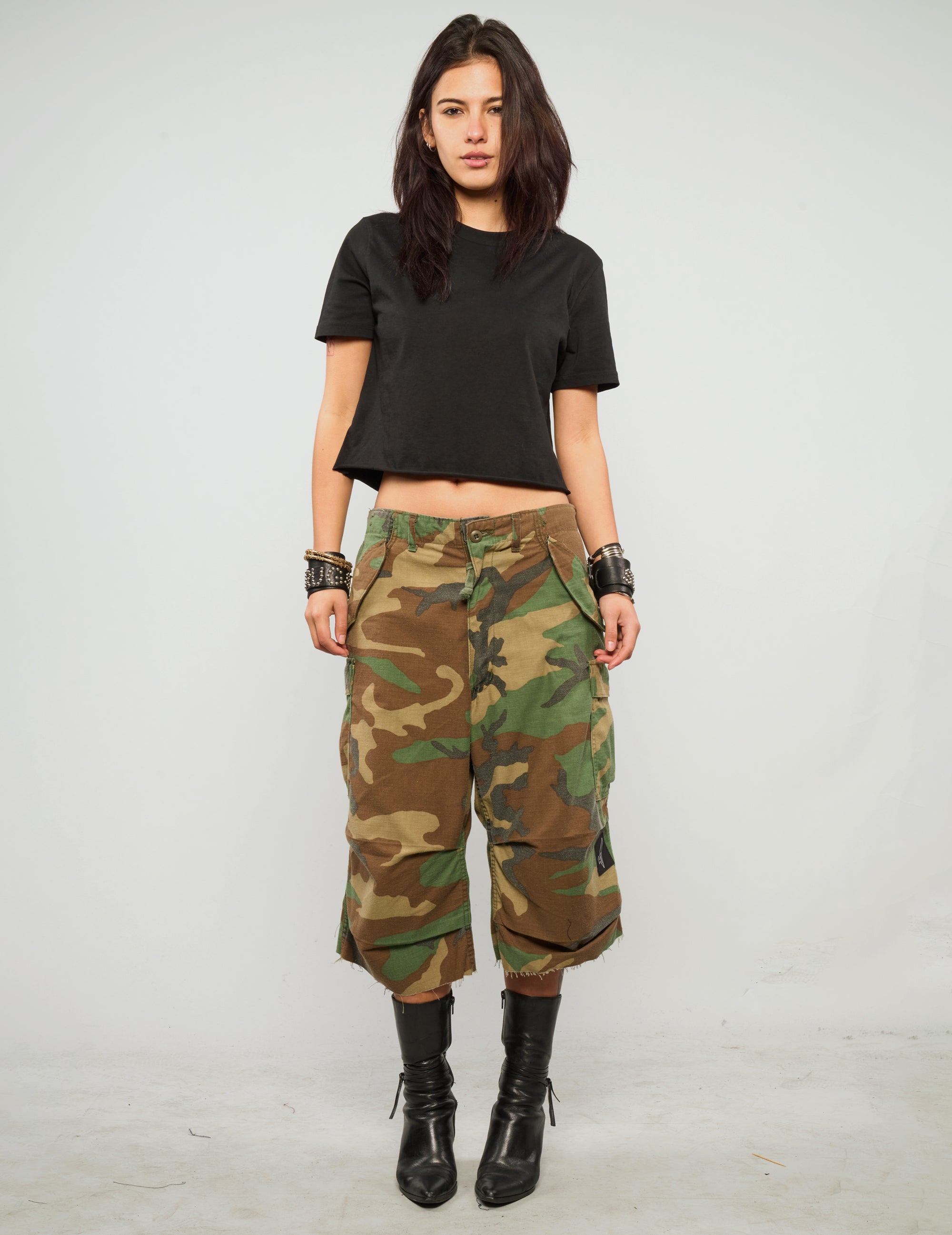 M51 Woodland Camo Cropped Cargo Pants