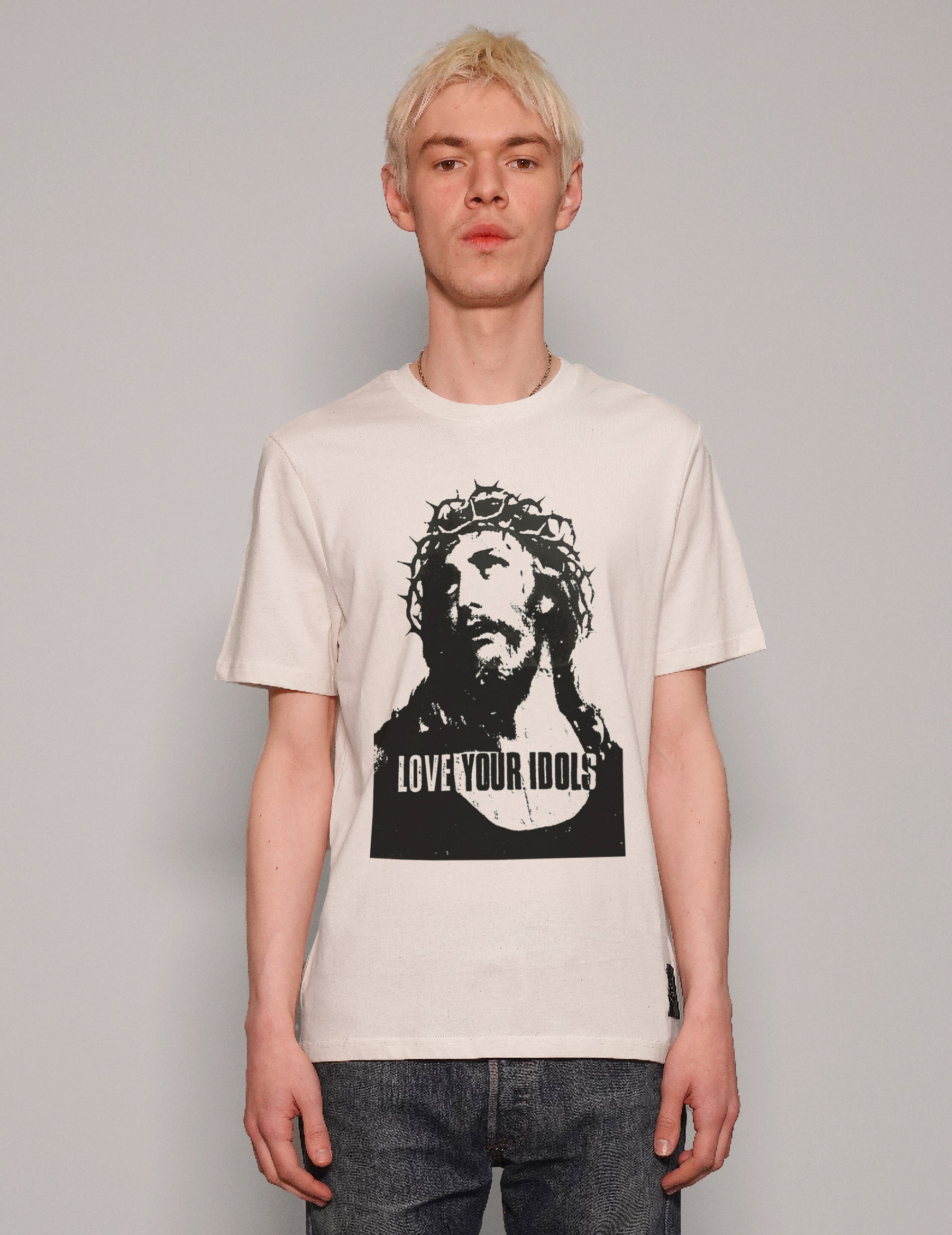 Men's Graphic T-Shirt with Guns N' Roses Print in White | Stuart Trevor