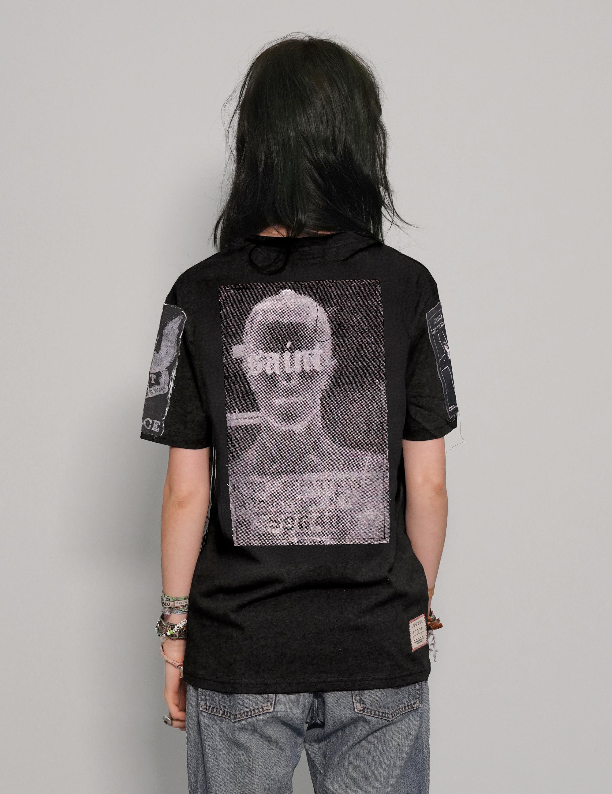 'Saint' Multipatch T-Shirt in Black