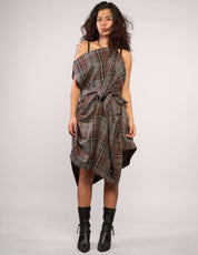 The Pirate Dress – Taupe Tartan