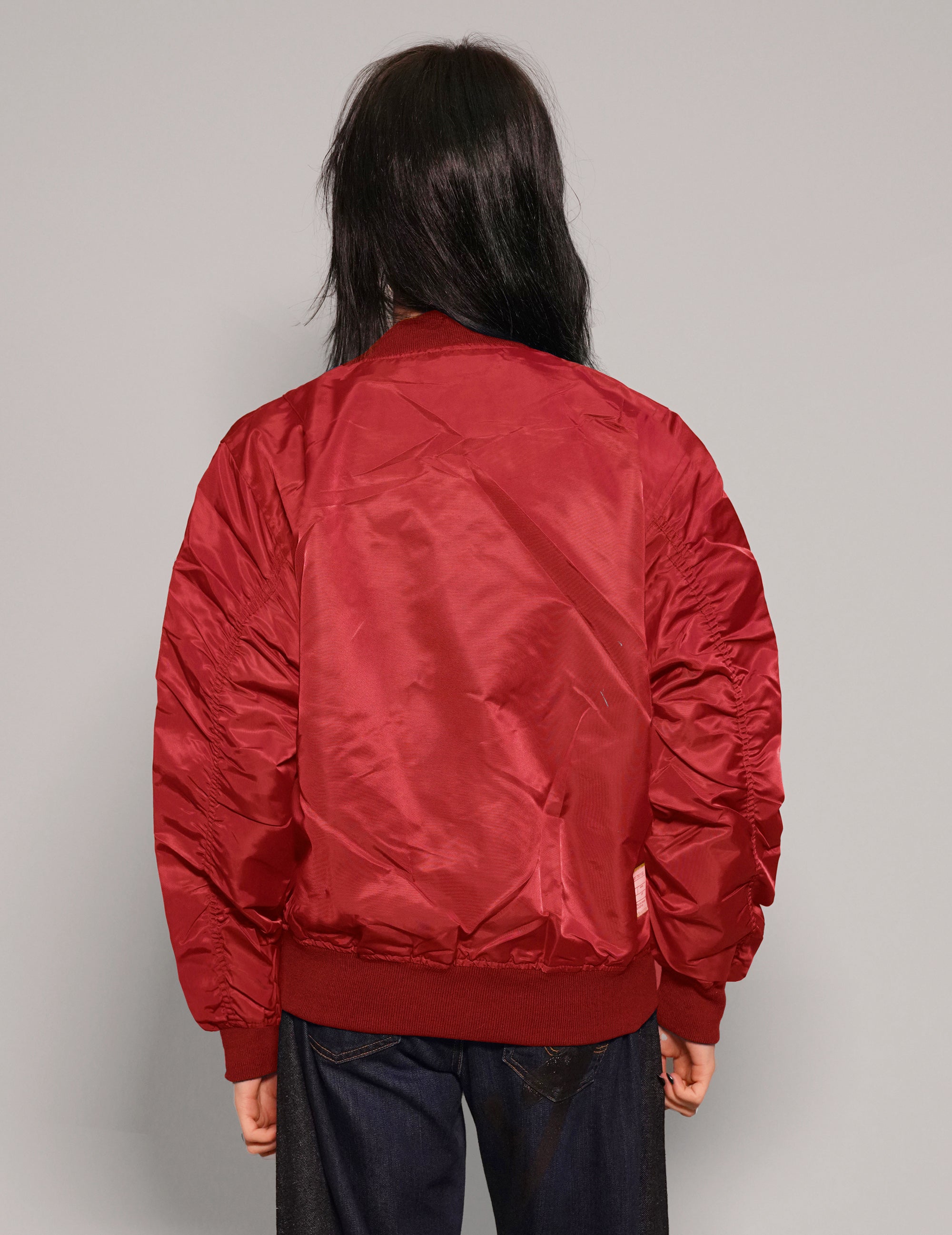 Women's Vintage Lightweight Bomber Jacket in Red | Stuart Trevor