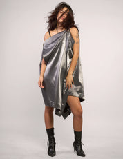 The Pirate Dress – Gunmetal Taffeta