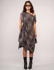 The Pirate Dress – Purple Grey Tartan