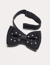 Elensa Silk Bow Tie - Black Dot