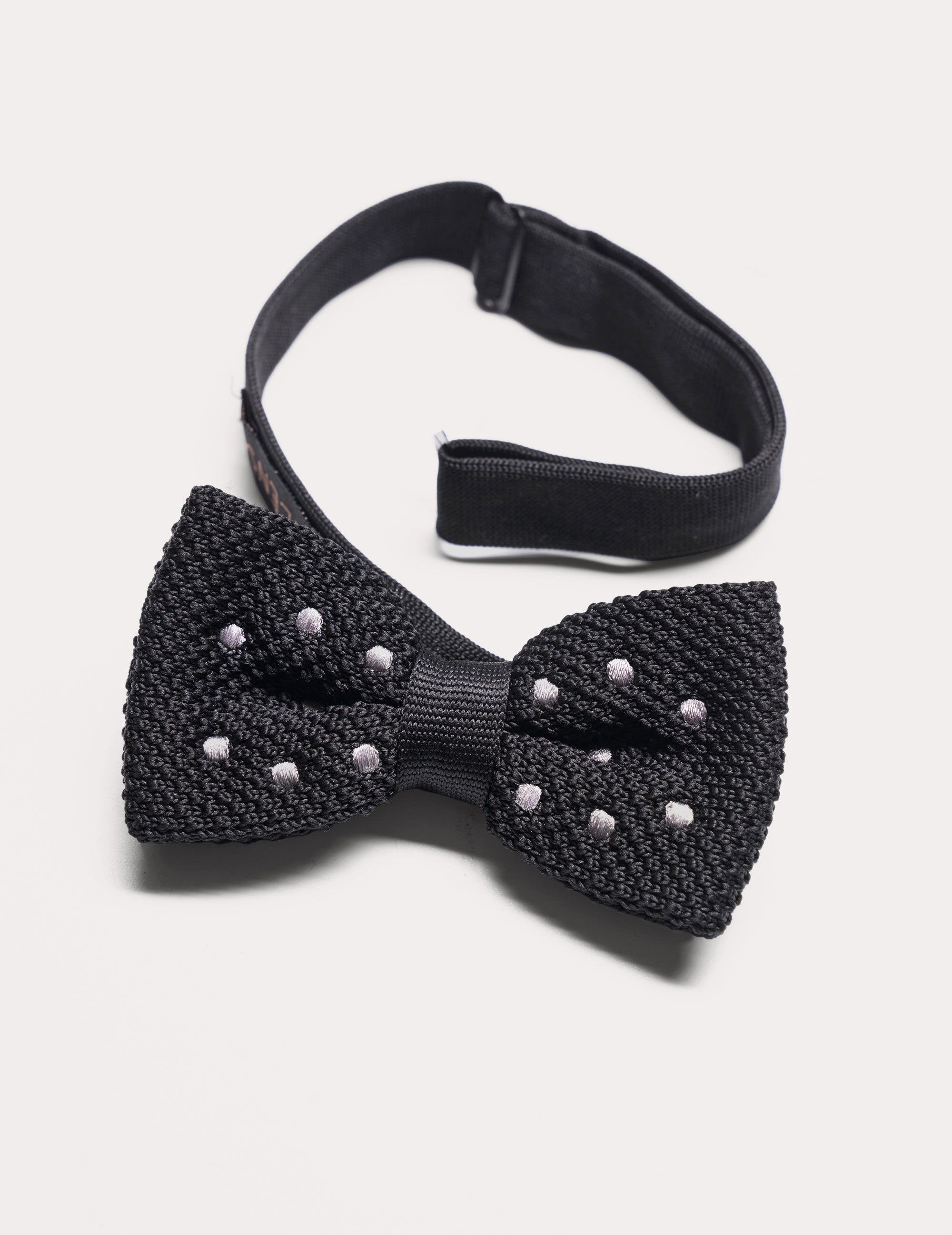 Elensa Silk Bow Tie - Black Dot