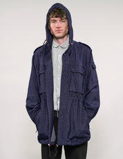 IMMORTAL Hooded Parka in Navy Micro Dot
