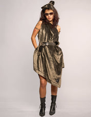 The Pirate Dress – Antique Bronze Cotton Velvet