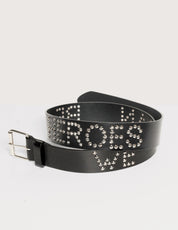 Black Leather Studded Belt with David Bowie 'We Can Be Heroes' | Stuart Trevor