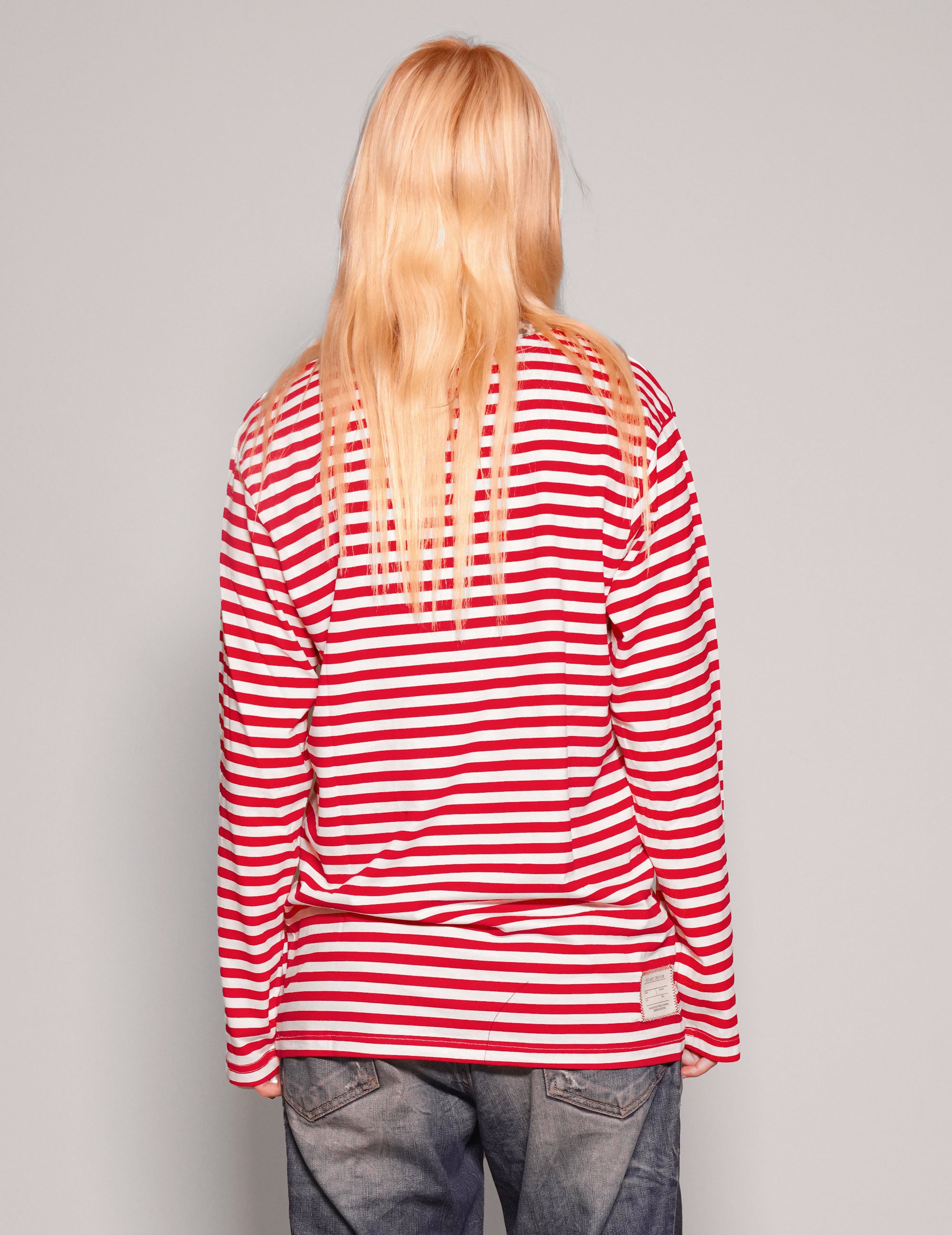 Womens red Striped Long Sleeve T-Shirt - Stuart Trevor