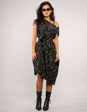 The Pirate Dress – Black Silver Floral Embroidery