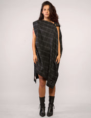 The Pirate Dress – Charcoal Windowpane Check
