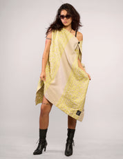 The Pirate Dress – Lemon Embroidered Natural Linen