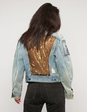 Vintage Patched Party Back Denim Jacket
