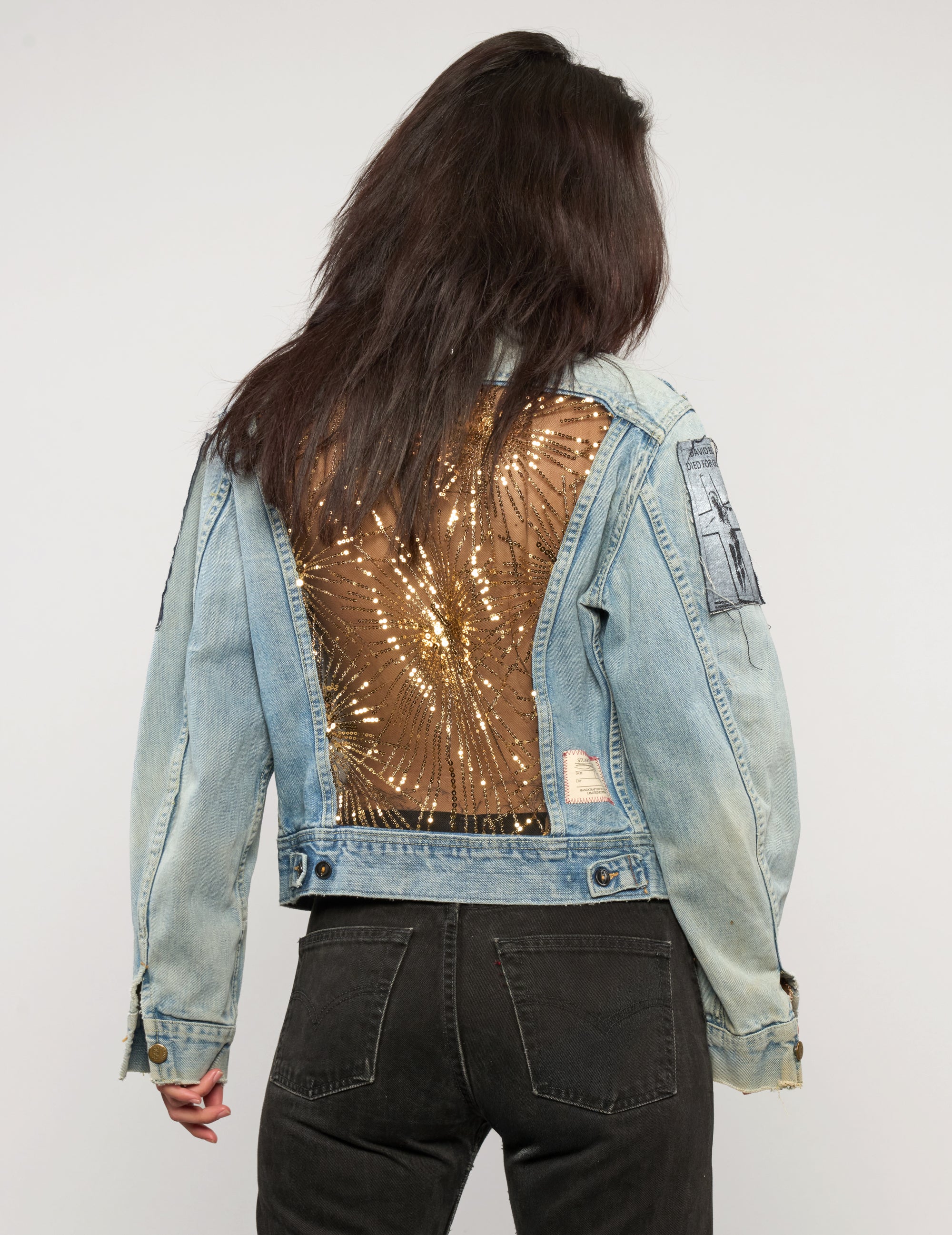 Vintage Patched Party Back Denim Jacket