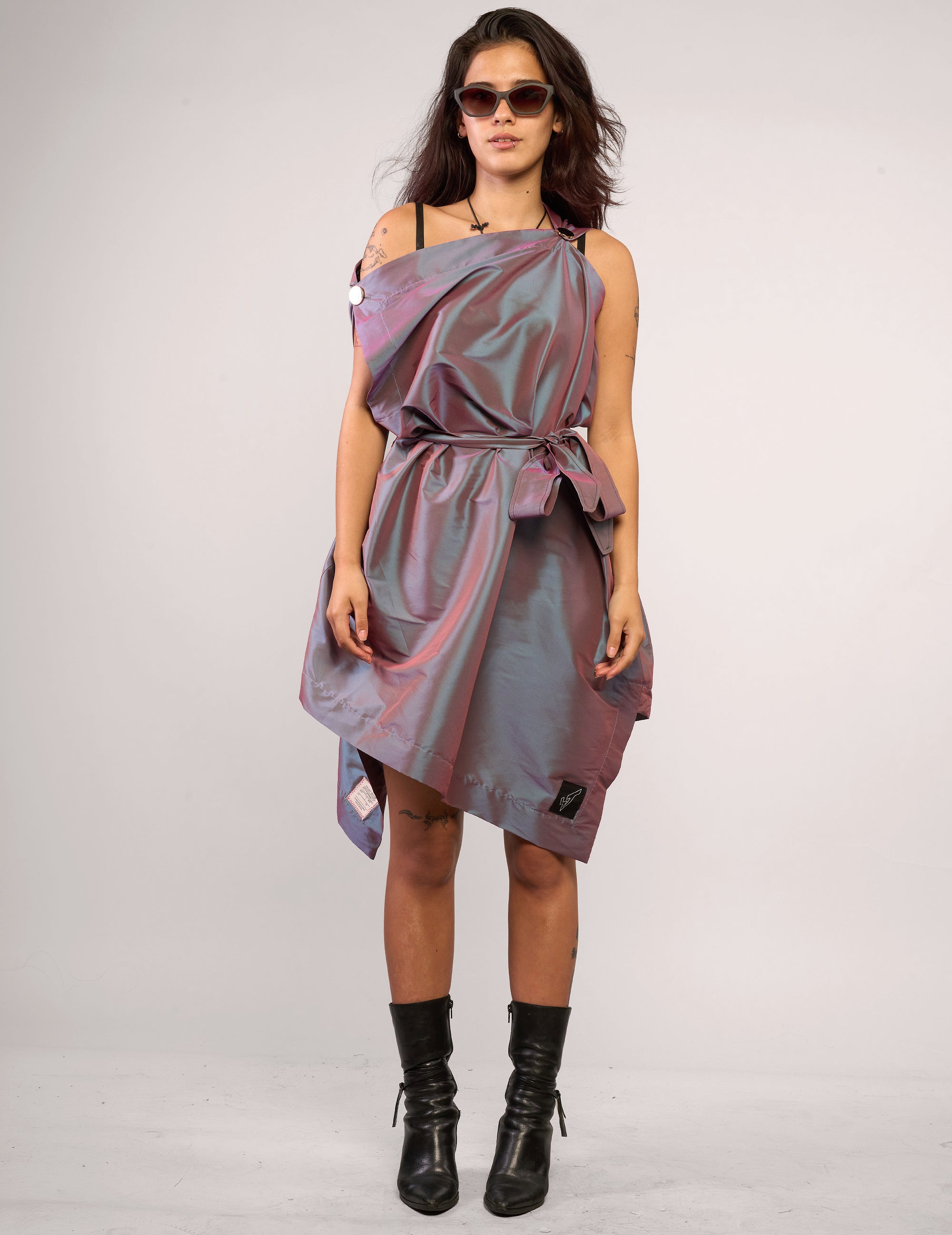 The Pirate Dress – Iridescent Mauve Taffeta