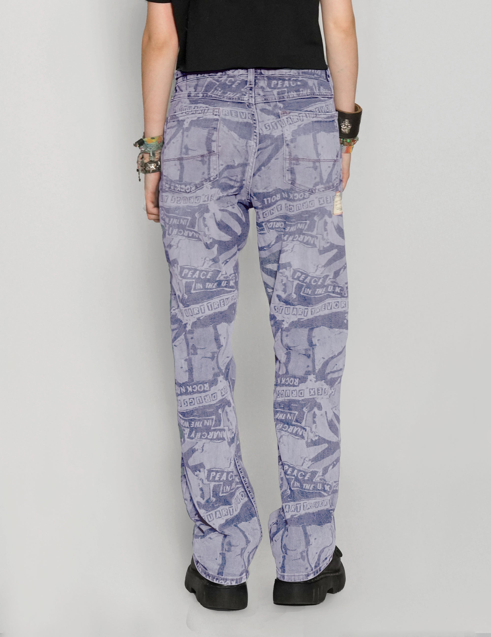 Women's Vintage Light Blue Jeans All Over Print | Stuart Trevor