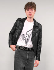 Nietenbesetzter Ledergürtel „Sx Dugs and Rock n Roll“