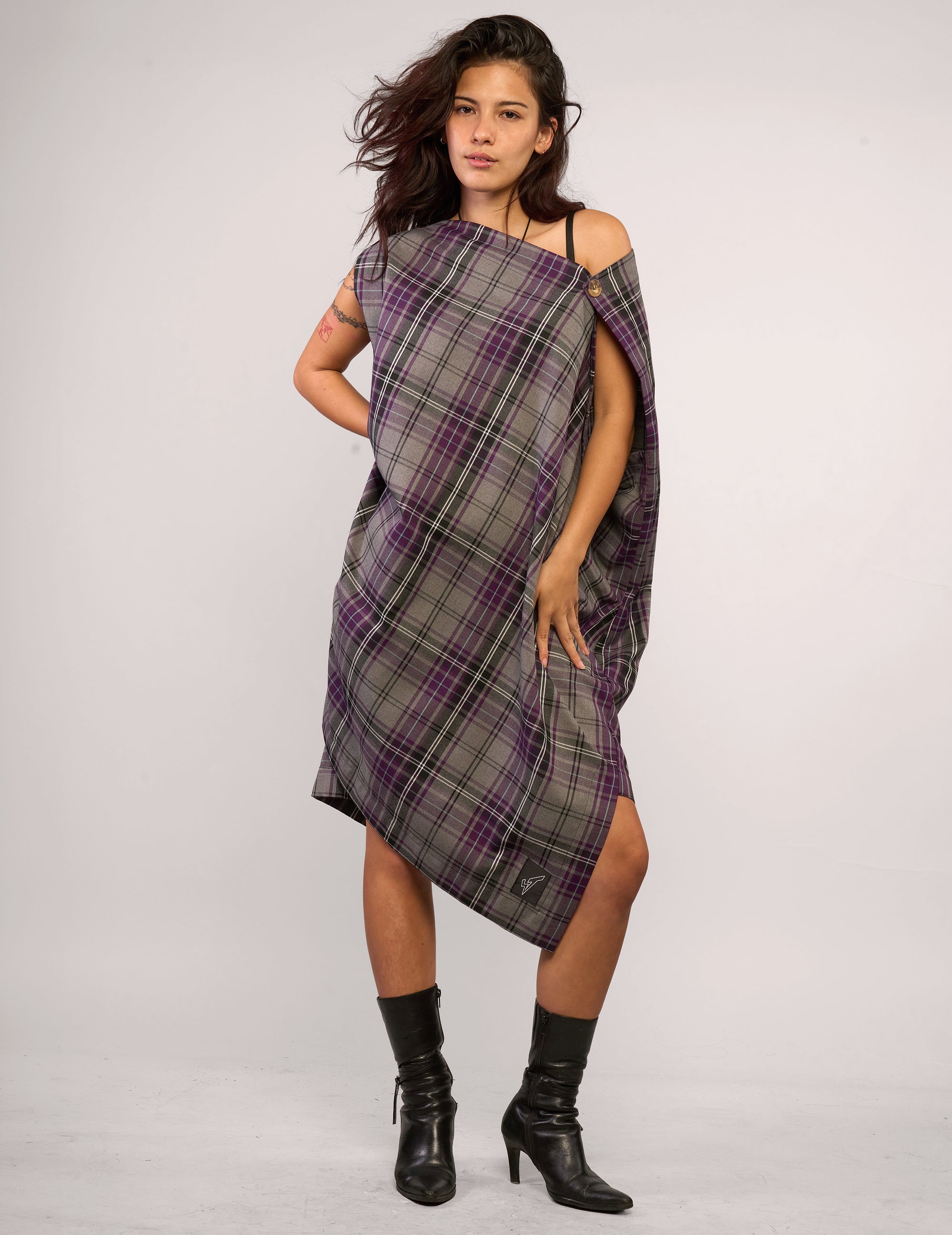 The Pirate Dress – Purple Grey Tartan