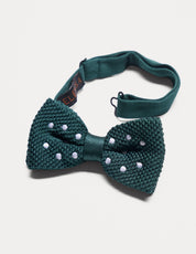 Elensa Silk Bow Tie - Green Dot