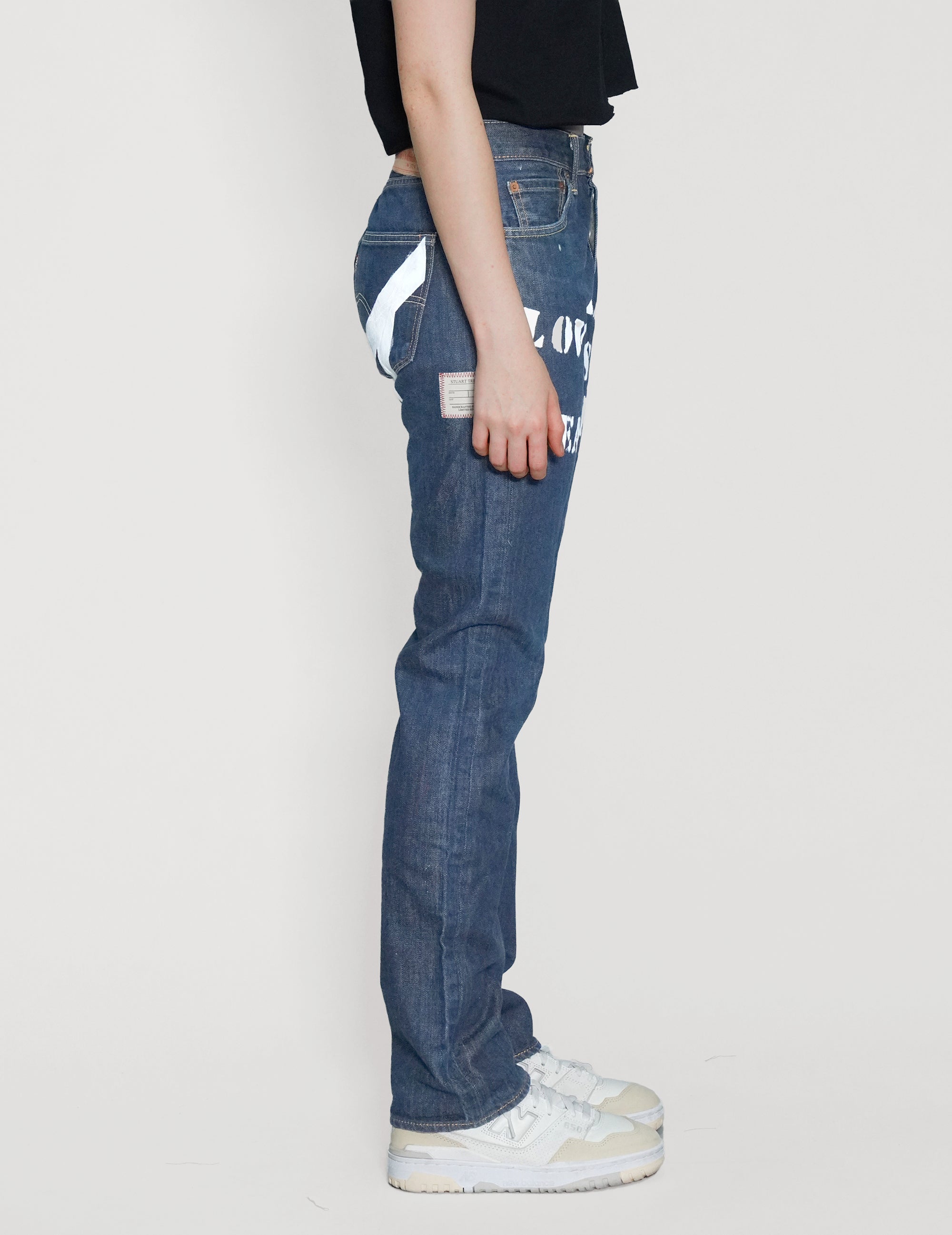 'Love Will Tear Us Apart' Jeans in Blue