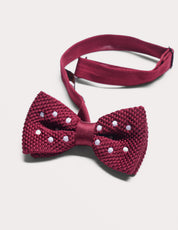 Elensa Silk Bow Tie - Burgundy Dot