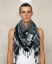'The Riot' Patched Scarf in Black & White Men