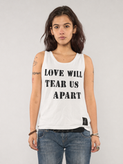 'Love Will Tear Us Apart' Tank Top in White