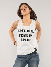'Love Will Tear Us Apart' Tank Top in White