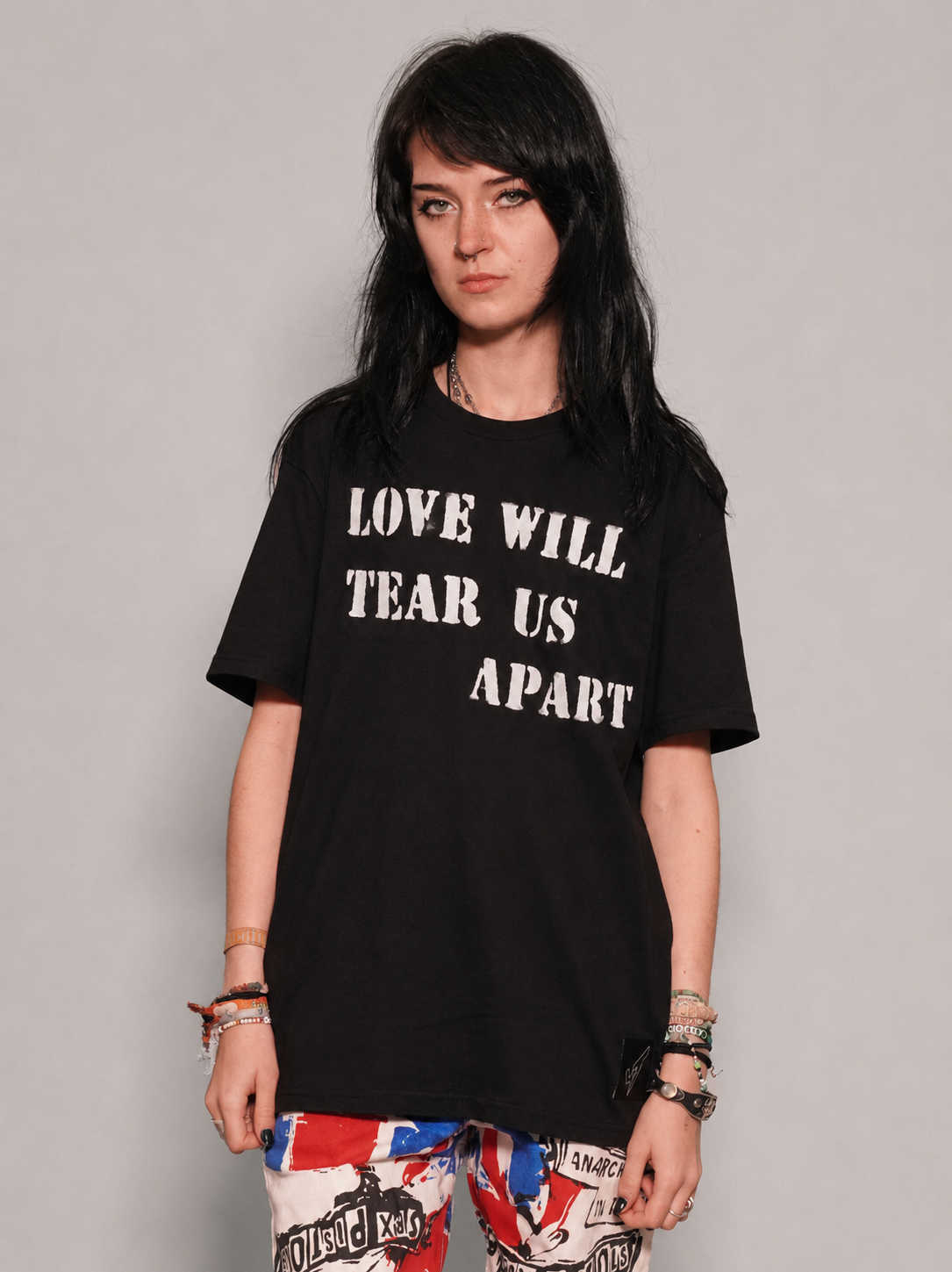 'Love Will Tear Us Apart' T-Shirt in Black