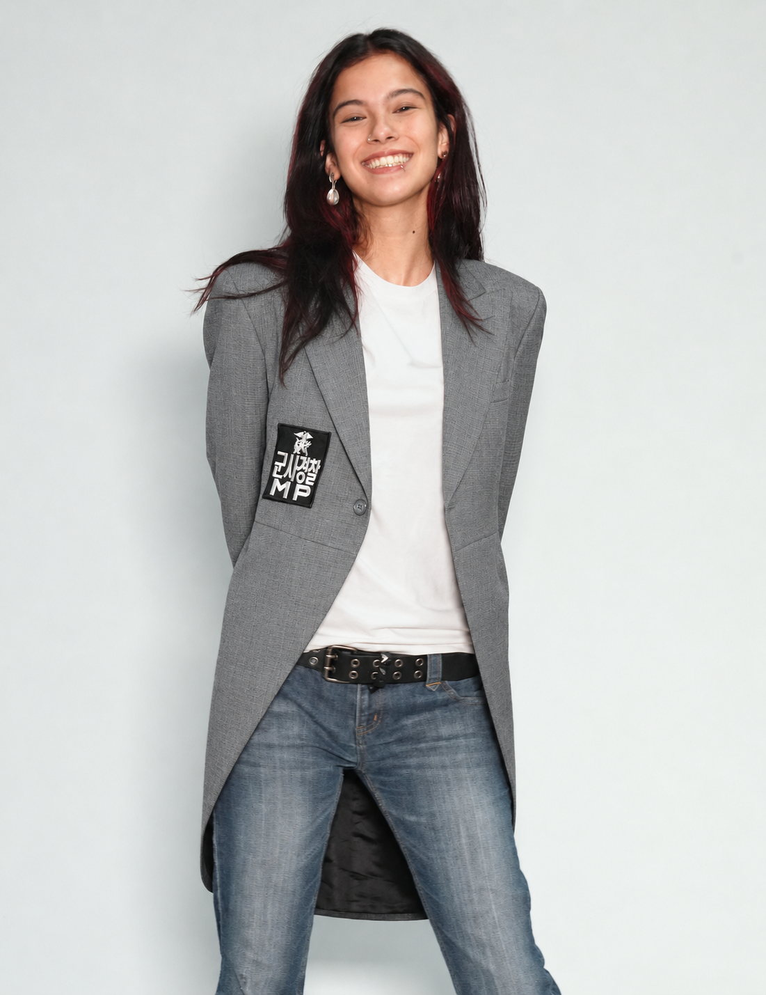 Light grey Edwardian tailcoat, back view