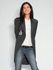 Grey Edwardian tailcoat, back view