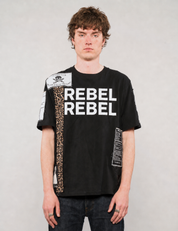 T-shirt Noir ST Patché 'Rebel Rebel'