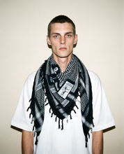 The Riot Patched Scarf in Black & White
