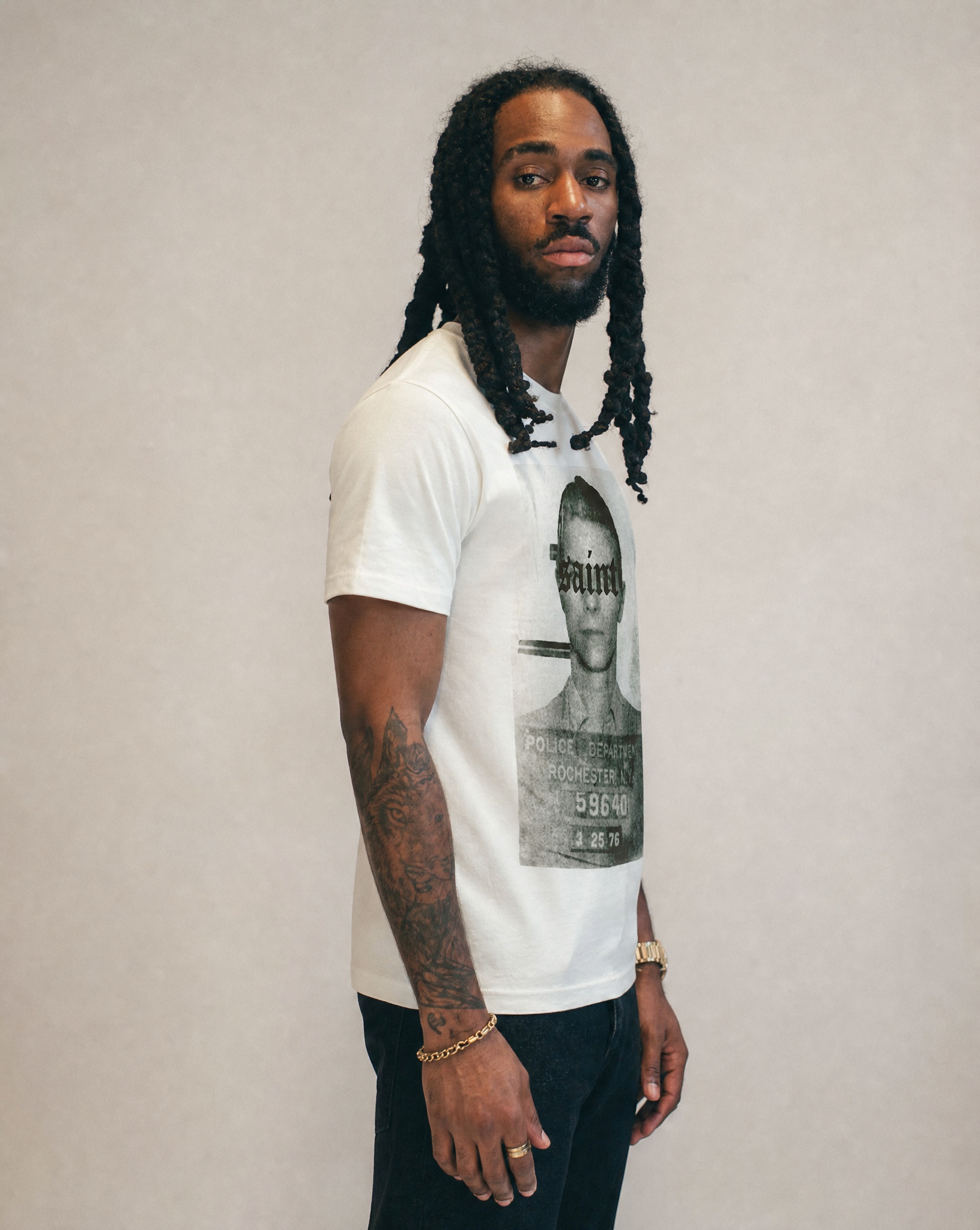 'Saint' T-Shirt in Ecru - Premium Recycled Cotton