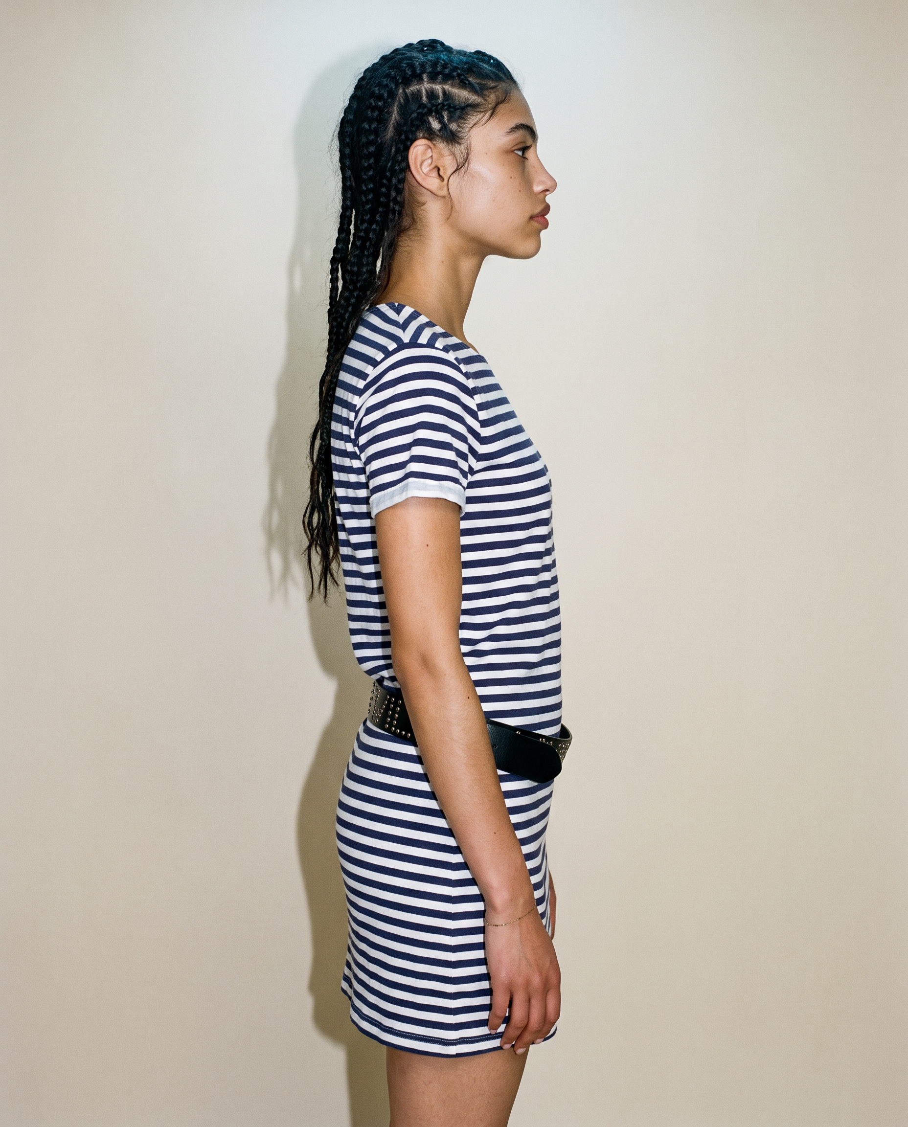 Vintage Naval Breton T-Shirt Dress in Blue Stripe