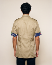 Tropical Patch Military Shirt in Olive Green