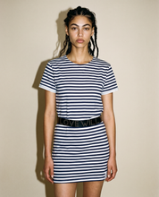 Vintage Naval Breton T-Shirt Dress in Blue Stripe