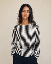 Vintage Naval Long Sleeve T-Shirt in Black Stripe