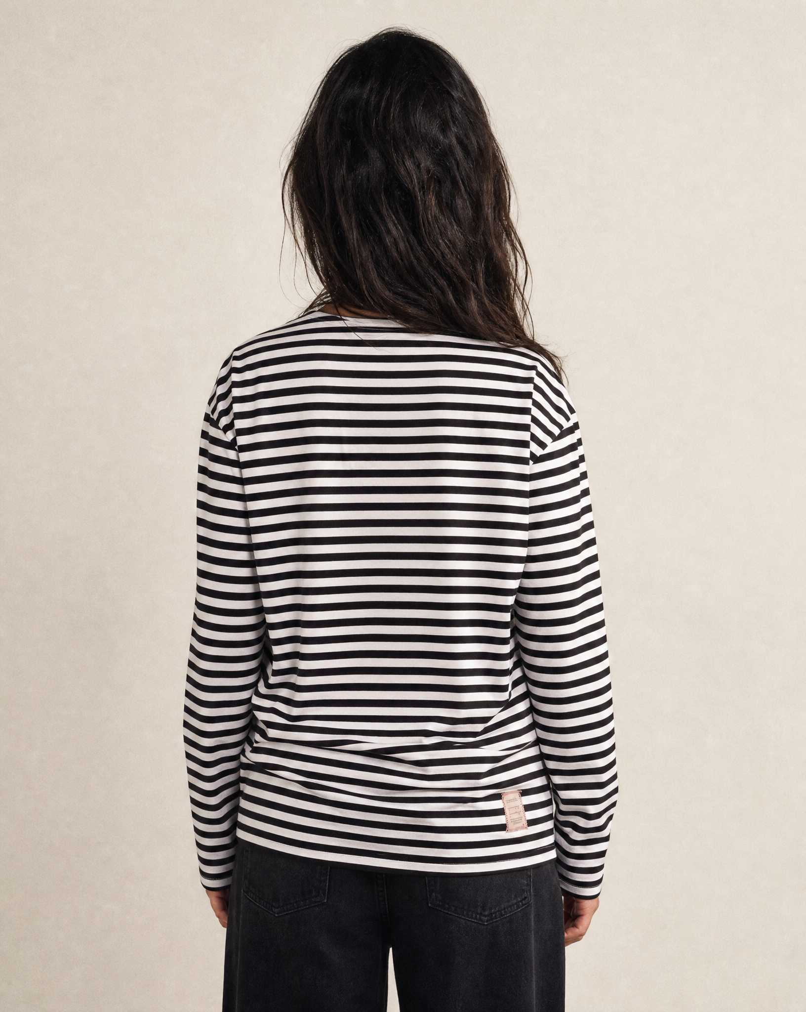 Vintage Naval Long Sleeve T-Shirt in Black Stripe