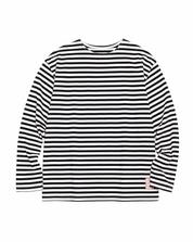 Vintage Naval Long Sleeve T-Shirt in Black Stripe
