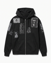 Black No Prisoners zip hoodie on a plain background, front view