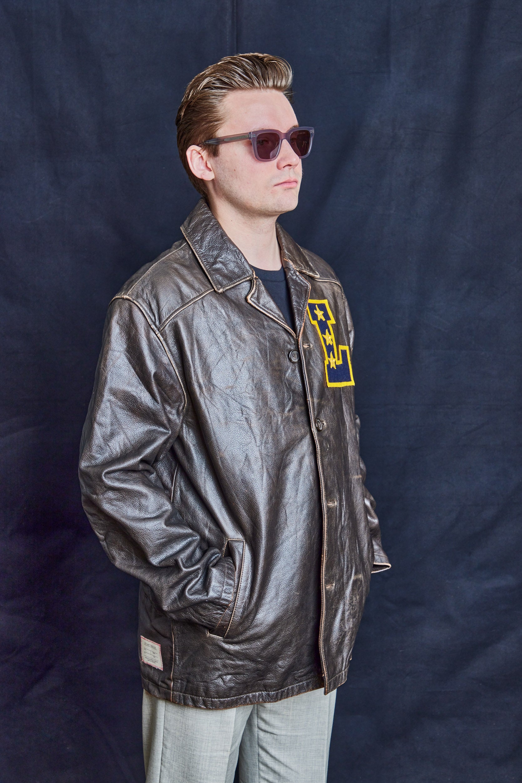 Vintage Varsity Leather Coat