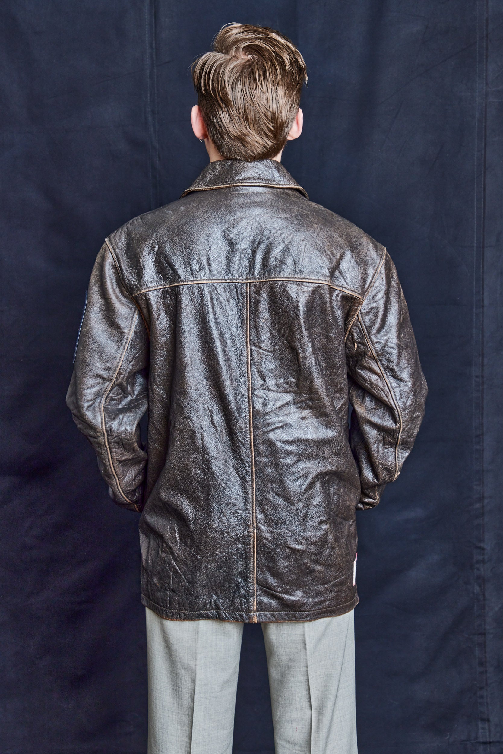 Vintage Varsity Leather Coat