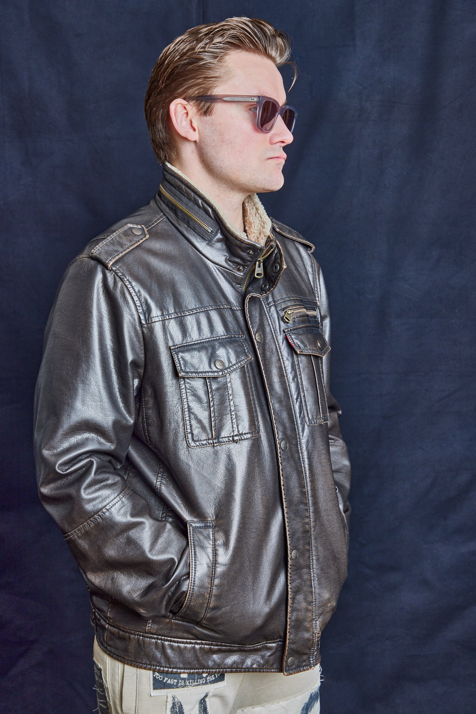 Vintage 'Peace' Leather Jacket