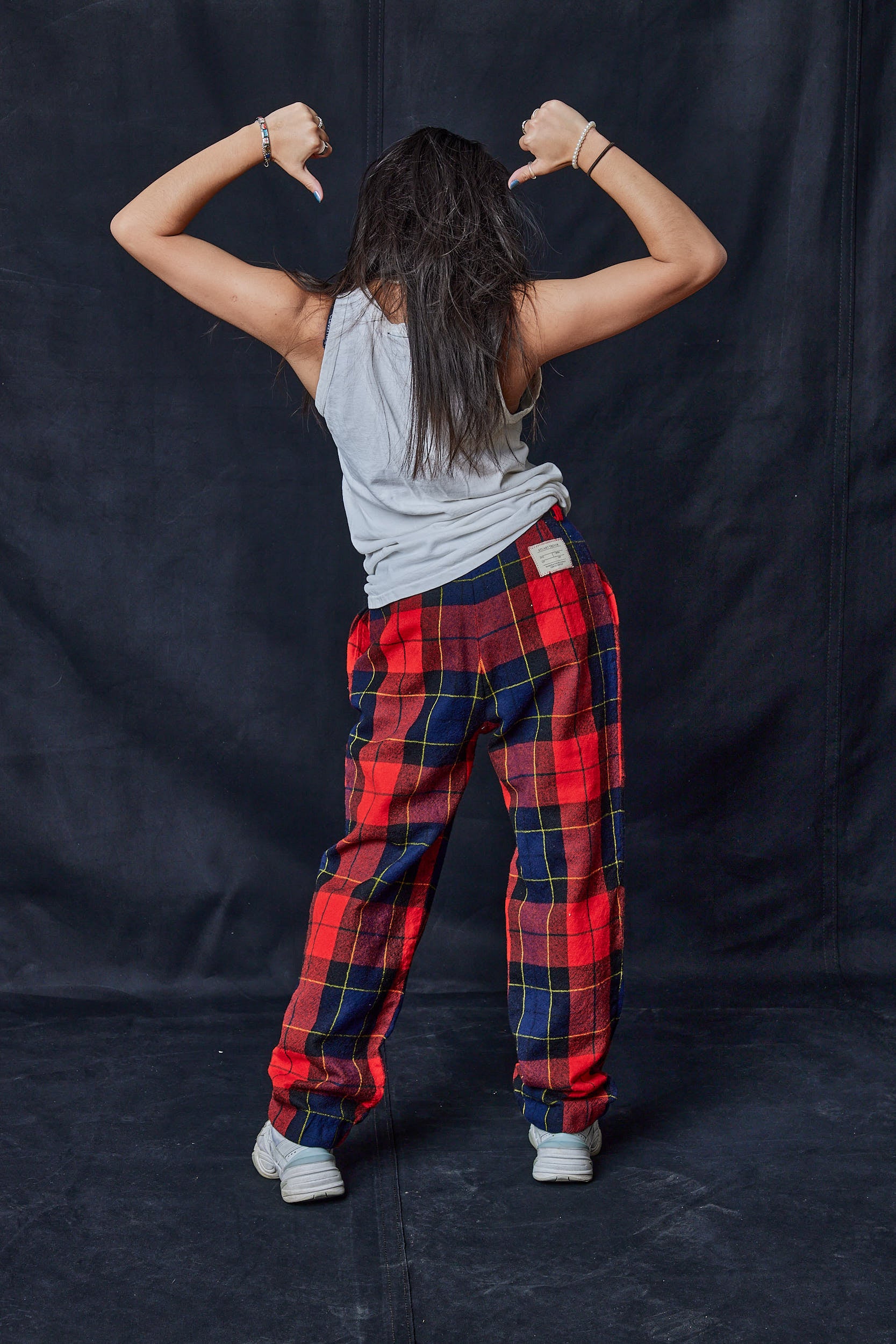 Red Tartan Wool Pants