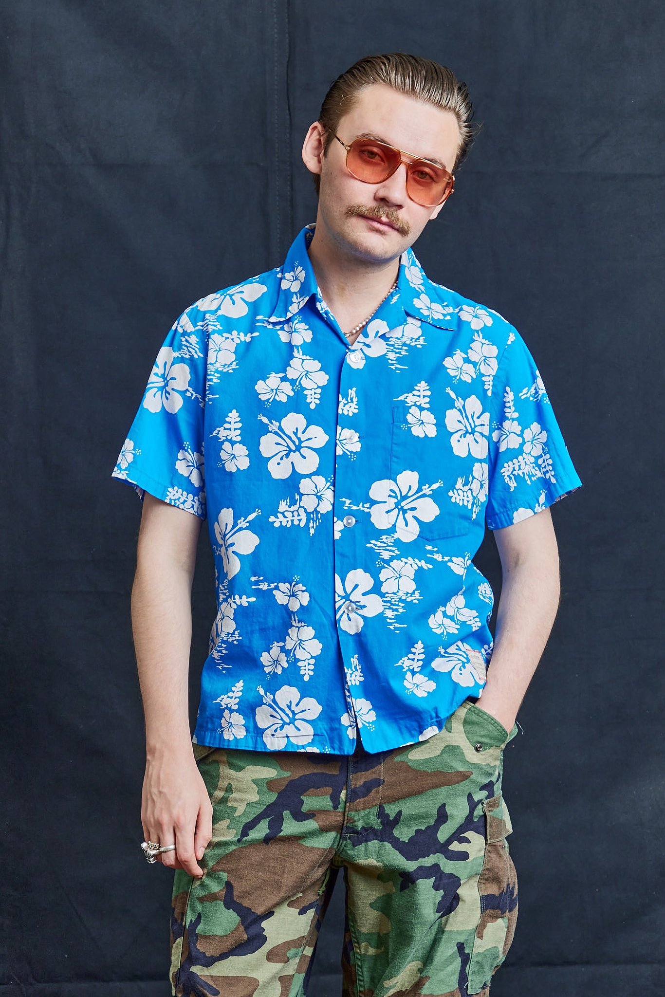 Lei Blue Hawaiian Shirt