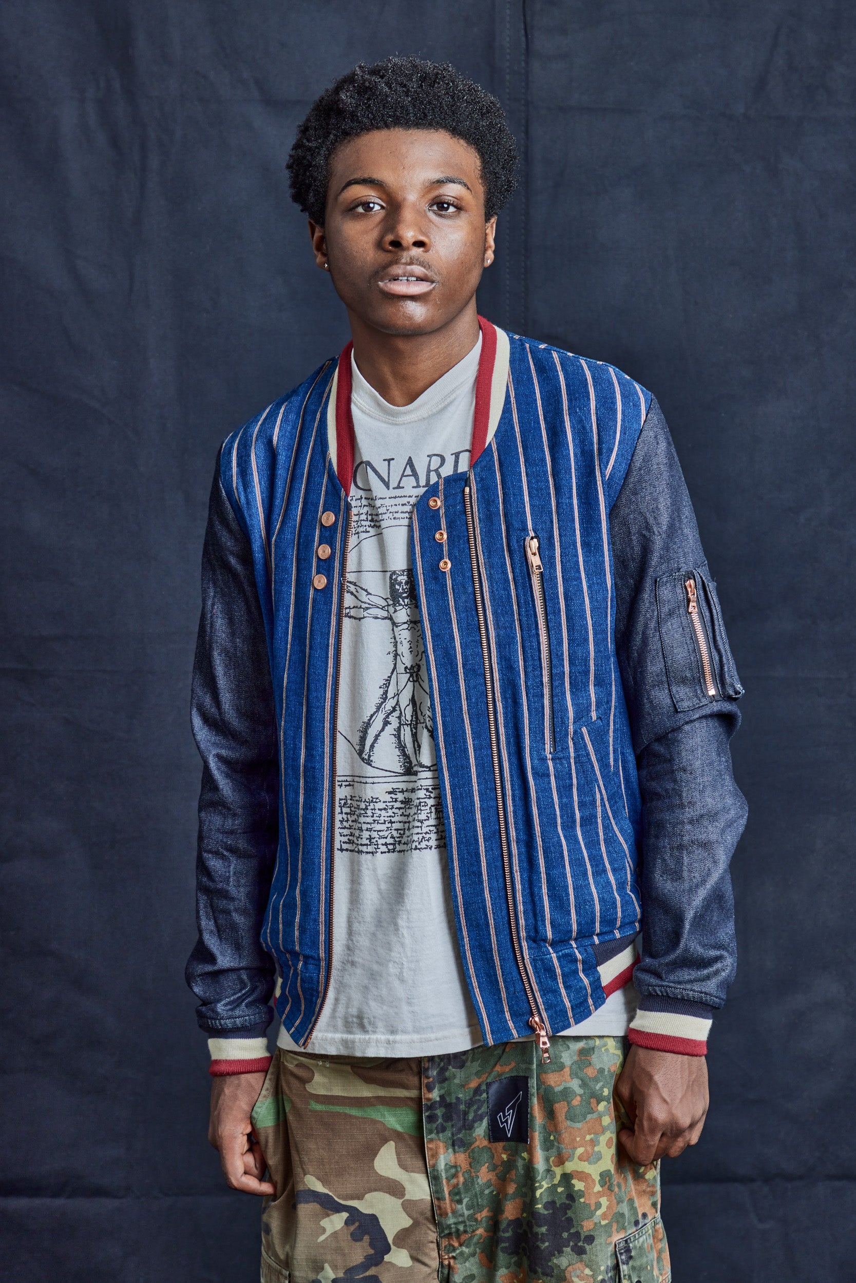 IMMORTAL Pinstripe Varsity Bomber