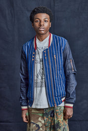 IMMORTAL Pinstripe Varsity Bomber