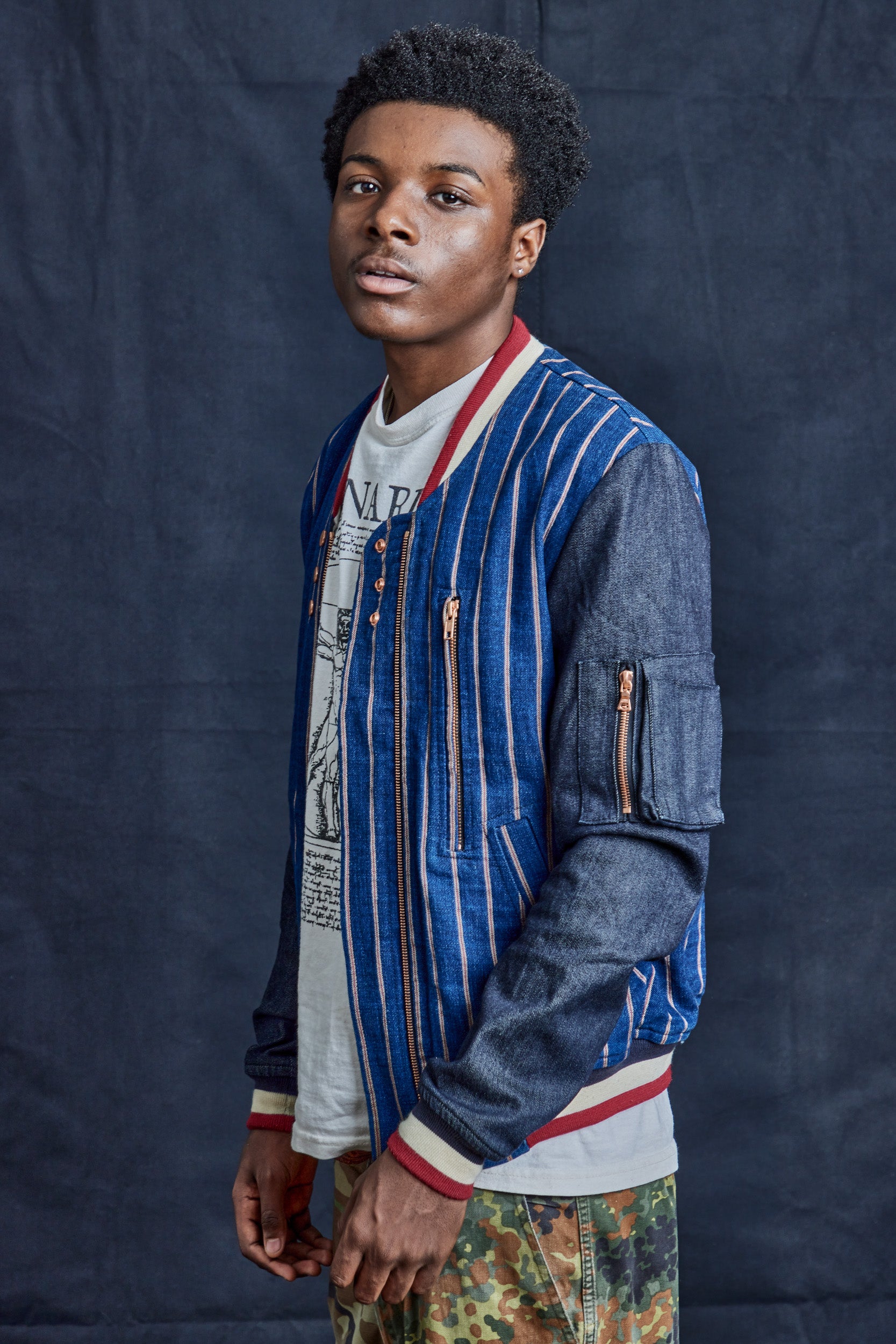 IMMORTAL Pinstripe Varsity Bomber