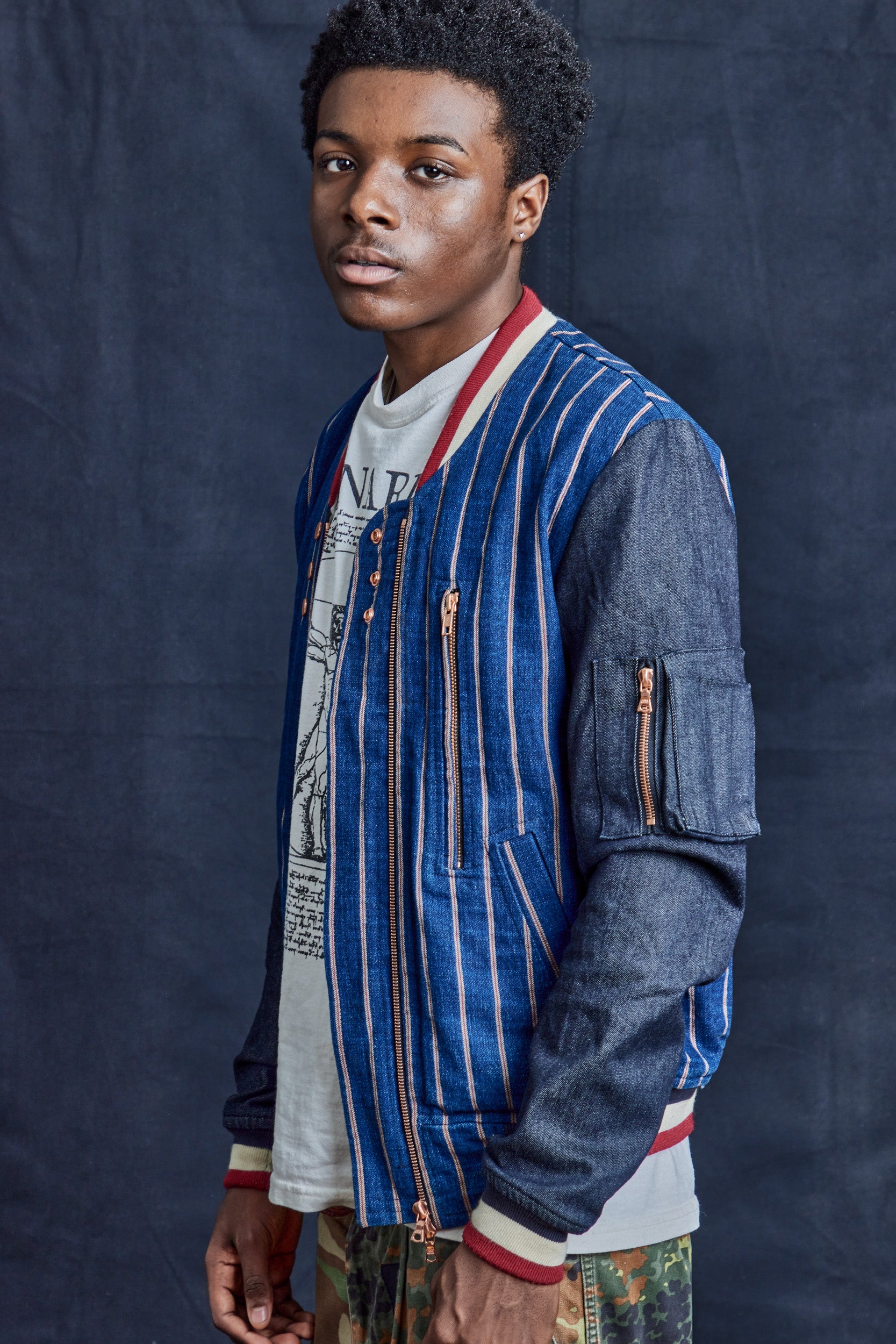 IMMORTAL Pinstripe Varsity Bomber